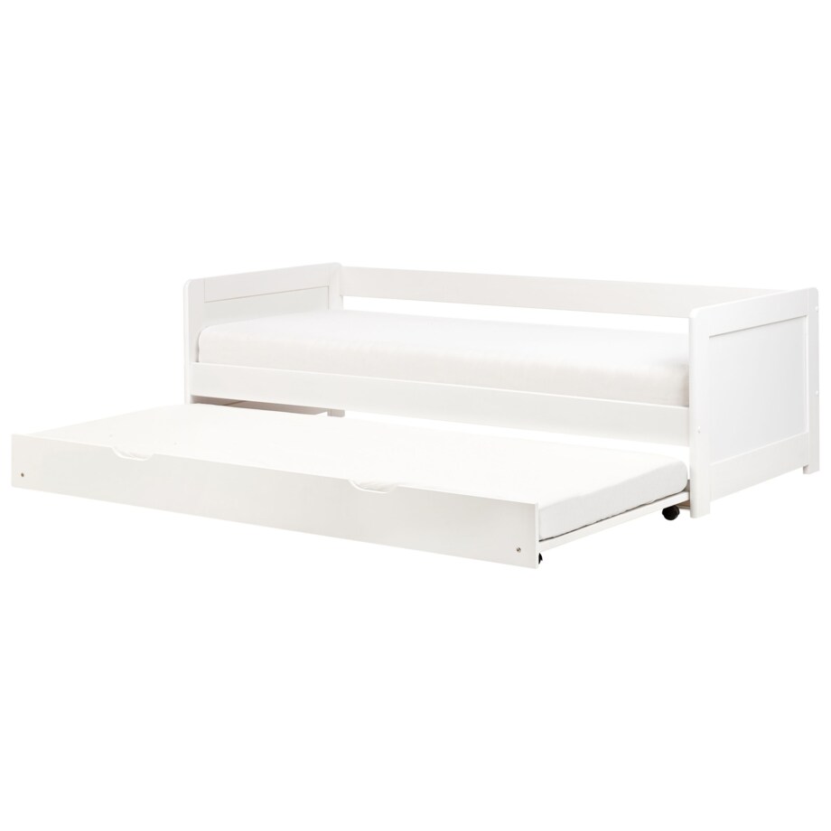 Łóżko wysuwane drewniane 90 x 200 cm białe GRAVELINES