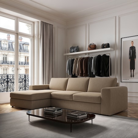 Sofa narożna lewa Baga XL camelowa