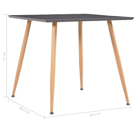 vidaXL Stół do jadalni, szaro-dębowy, 80,5 x 80,5 x 73 cm, MDF