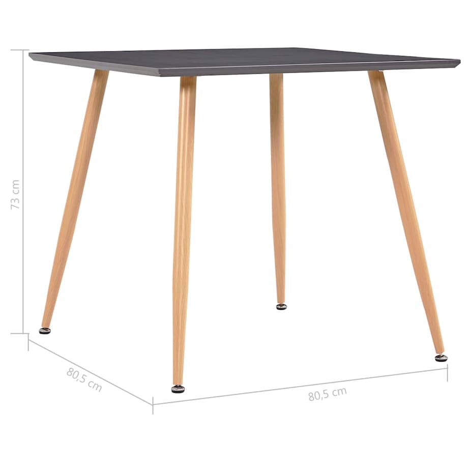 vidaXL Stół do jadalni, szaro-dębowy, 80,5 x 80,5 x 73 cm, MDF