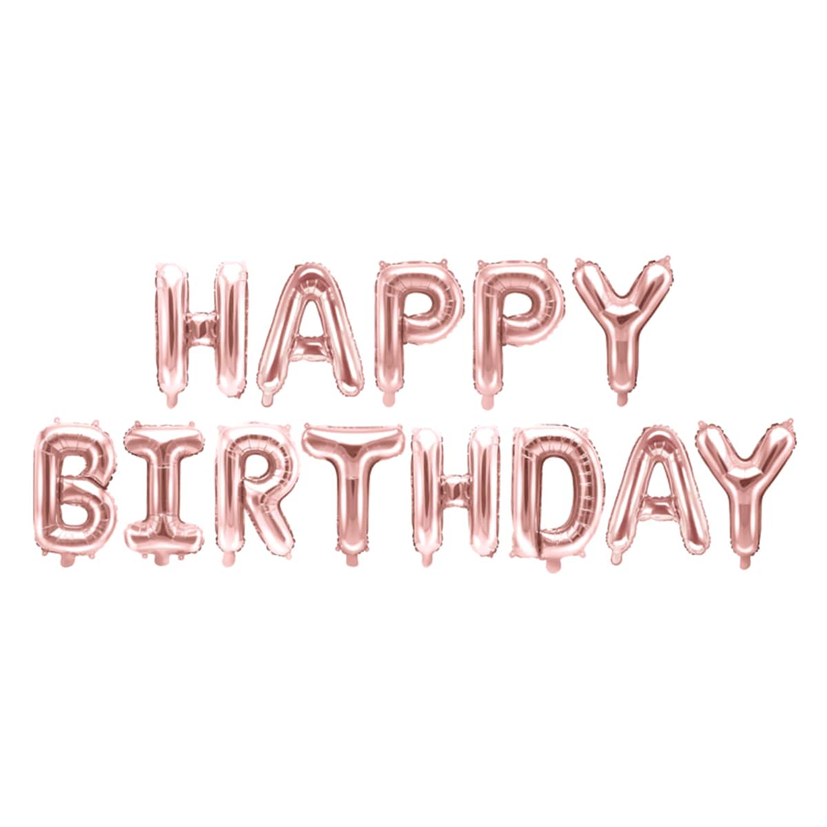 Balon foliowy Happy Birthday, 340x35cm, różowe złoto