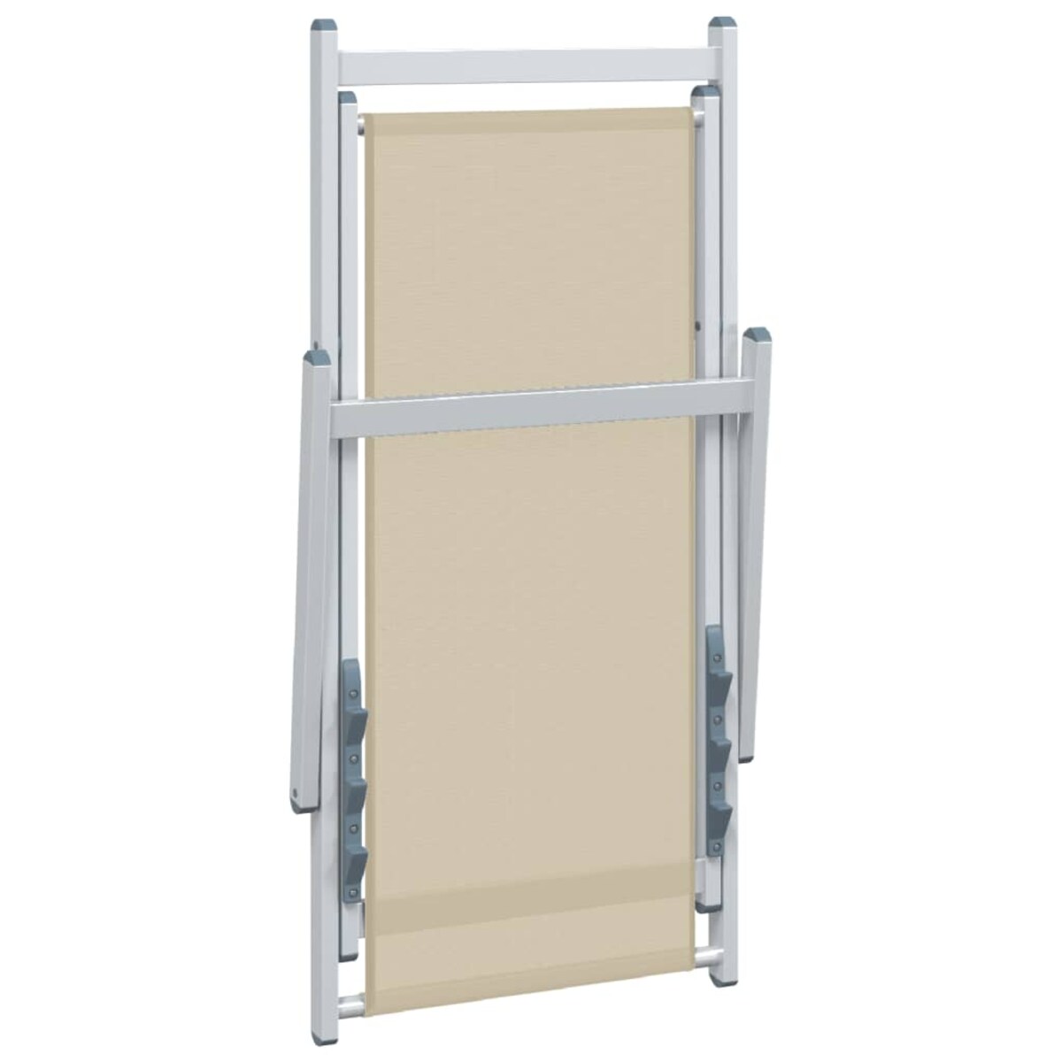 vidaXL Składane krzesła plażowe, 2 szt, kremowe, aluminium i textilene