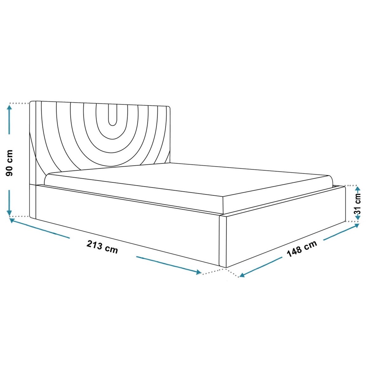 Łóżko tapicerowane 140x200 OLDO 6 z pojemnikiem - butelkowa zieleń