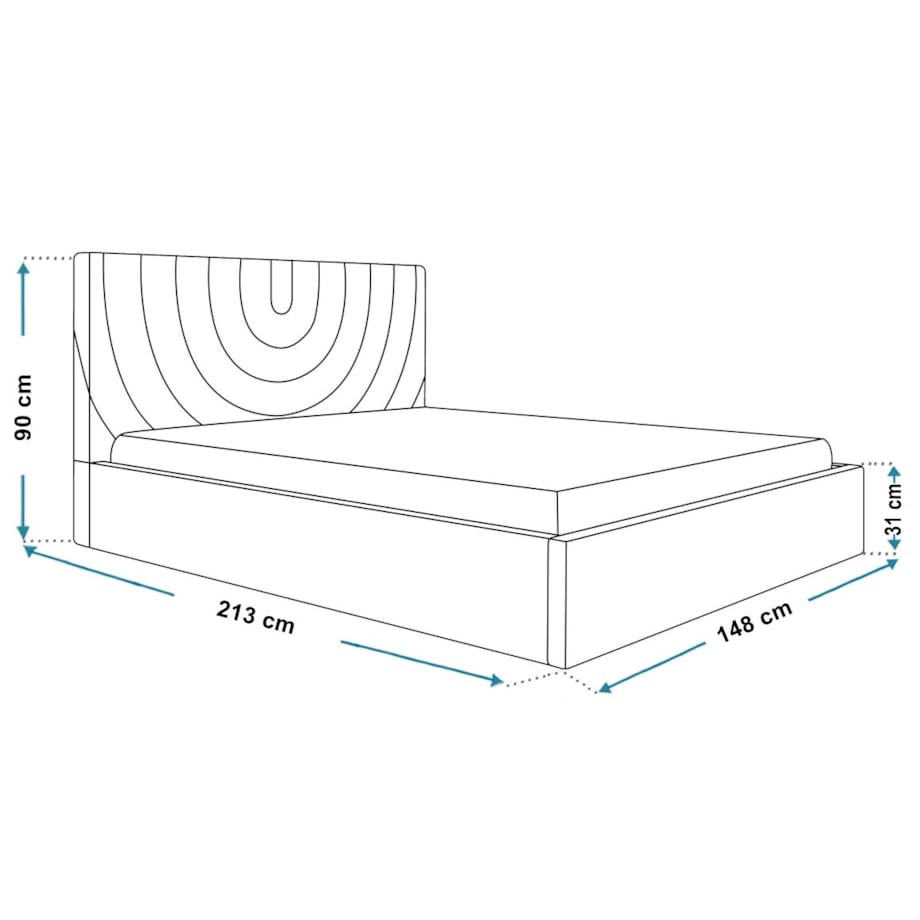 Łóżko tapicerowane 140x200 OLDO 6 z pojemnikiem - butelkowa zieleń