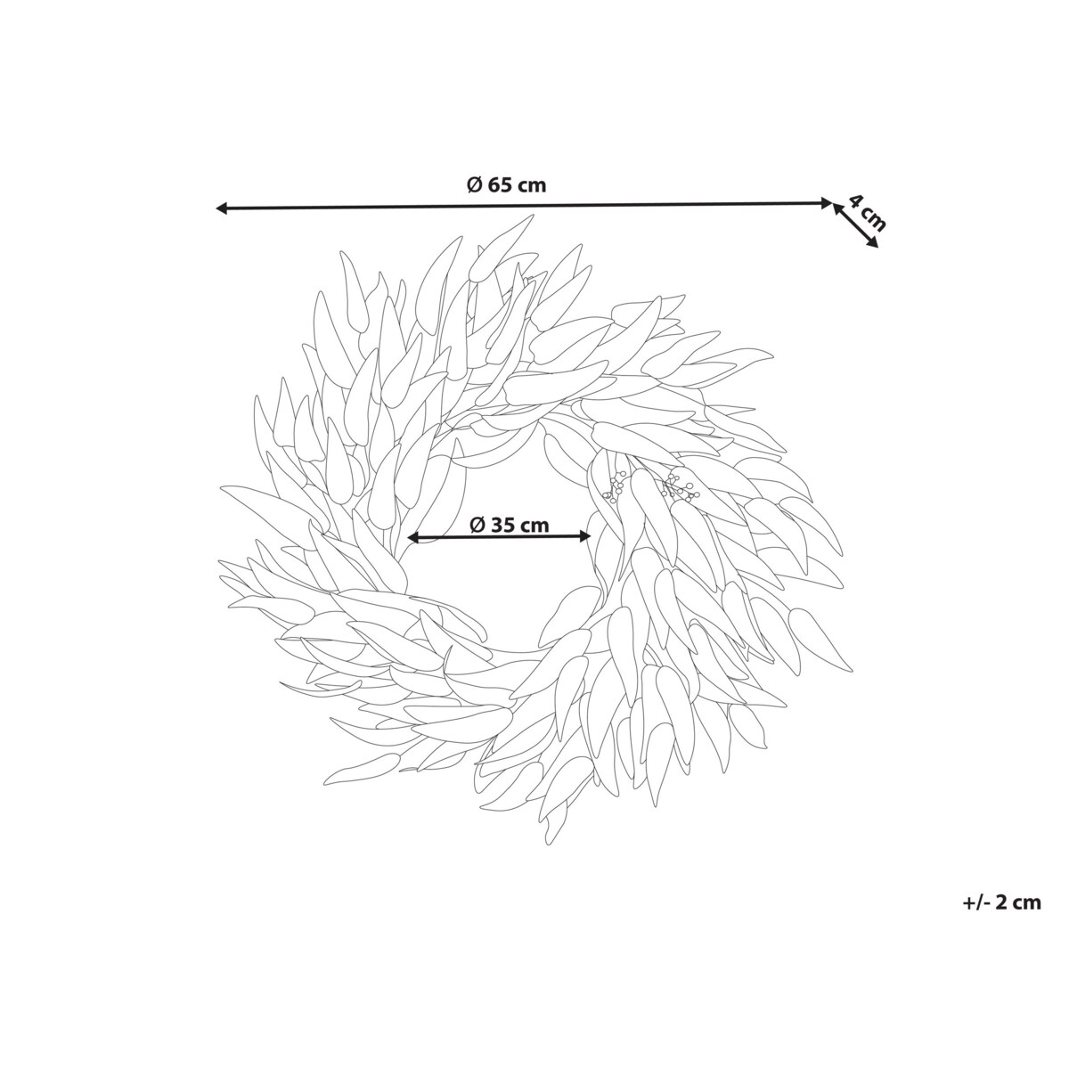 Wieniec dekoracyjny 65 cm zielony GAMRUN