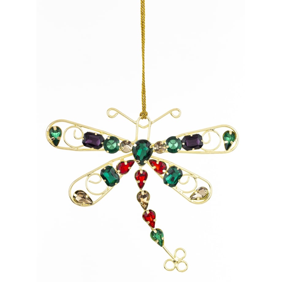 Ozdoba - zawieszka 2 szt. kolorowa 11,5x13x1 cm LIBELLULA