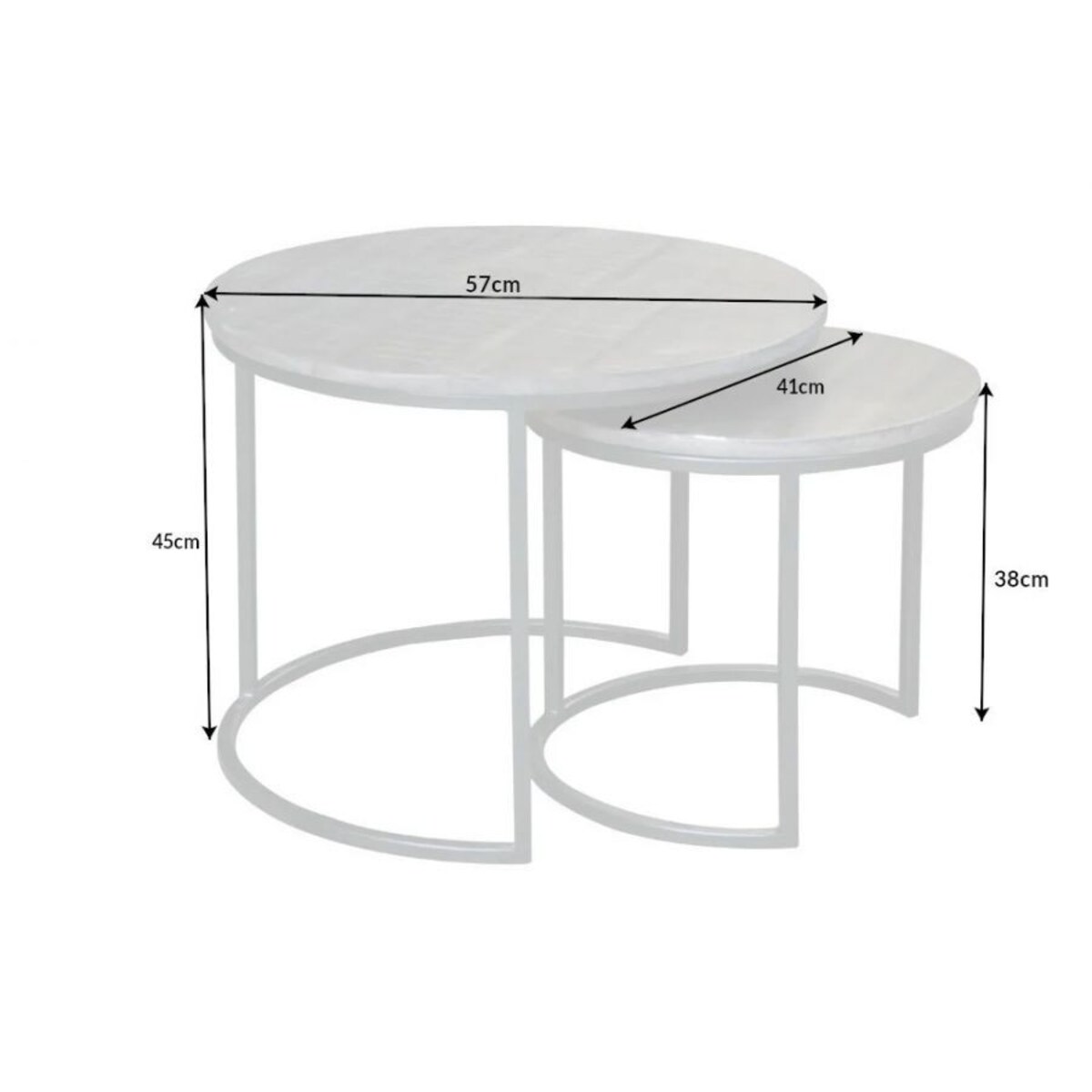 Stoliki Elements szare mango zestaw 2 szt.