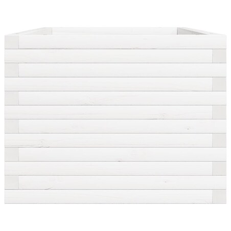 vidaXL Donica ogrodowa, biała, 90x60x46 cm, lite drewno sosnowe