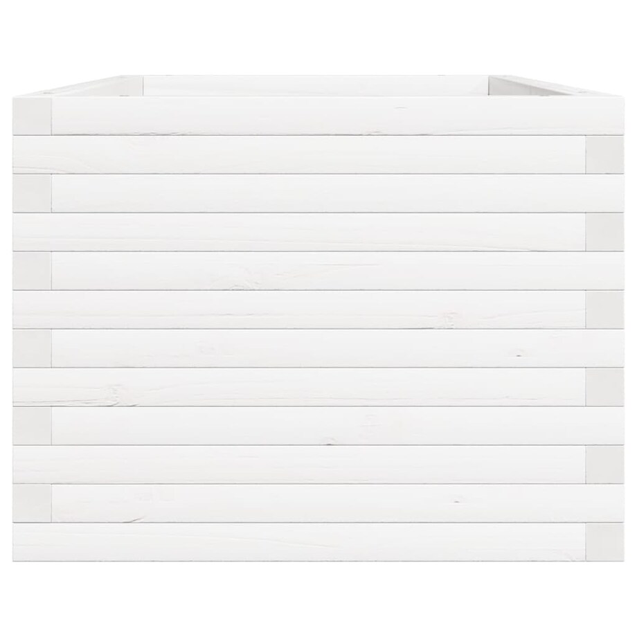 vidaXL Donica ogrodowa, biała, 90x60x46 cm, lite drewno sosnowe