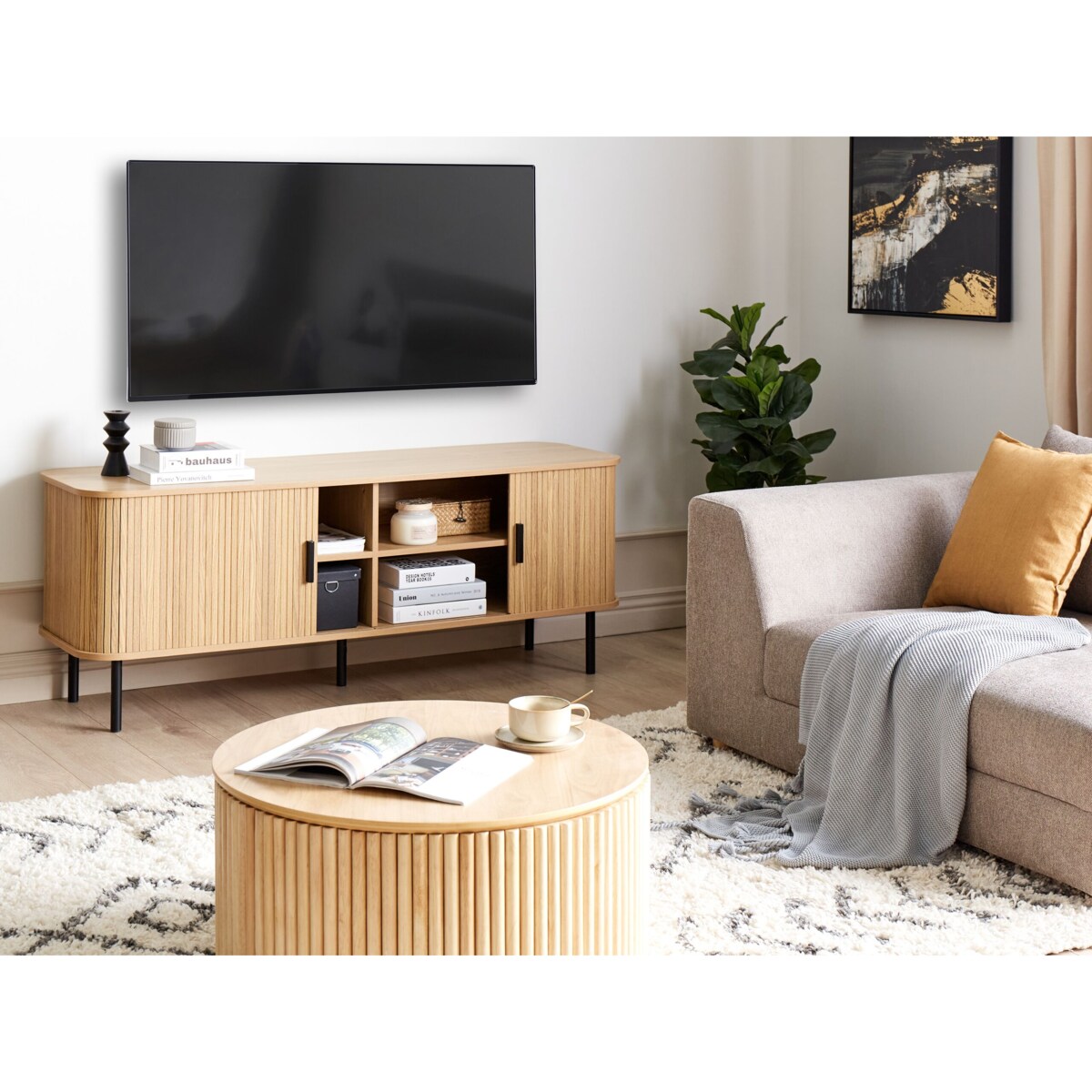 Szafka RTV Jasne drewno BRADLEY