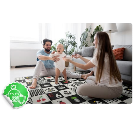 Mata piankowa edukacyjna składana dla dzieci duża 180x200 pianka xpe Nukido