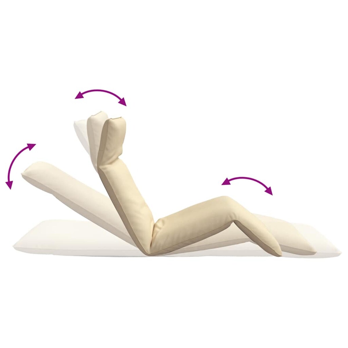 vidaXL Leżak składany beżowy 175x54x8,5 cm tkanina Oxford