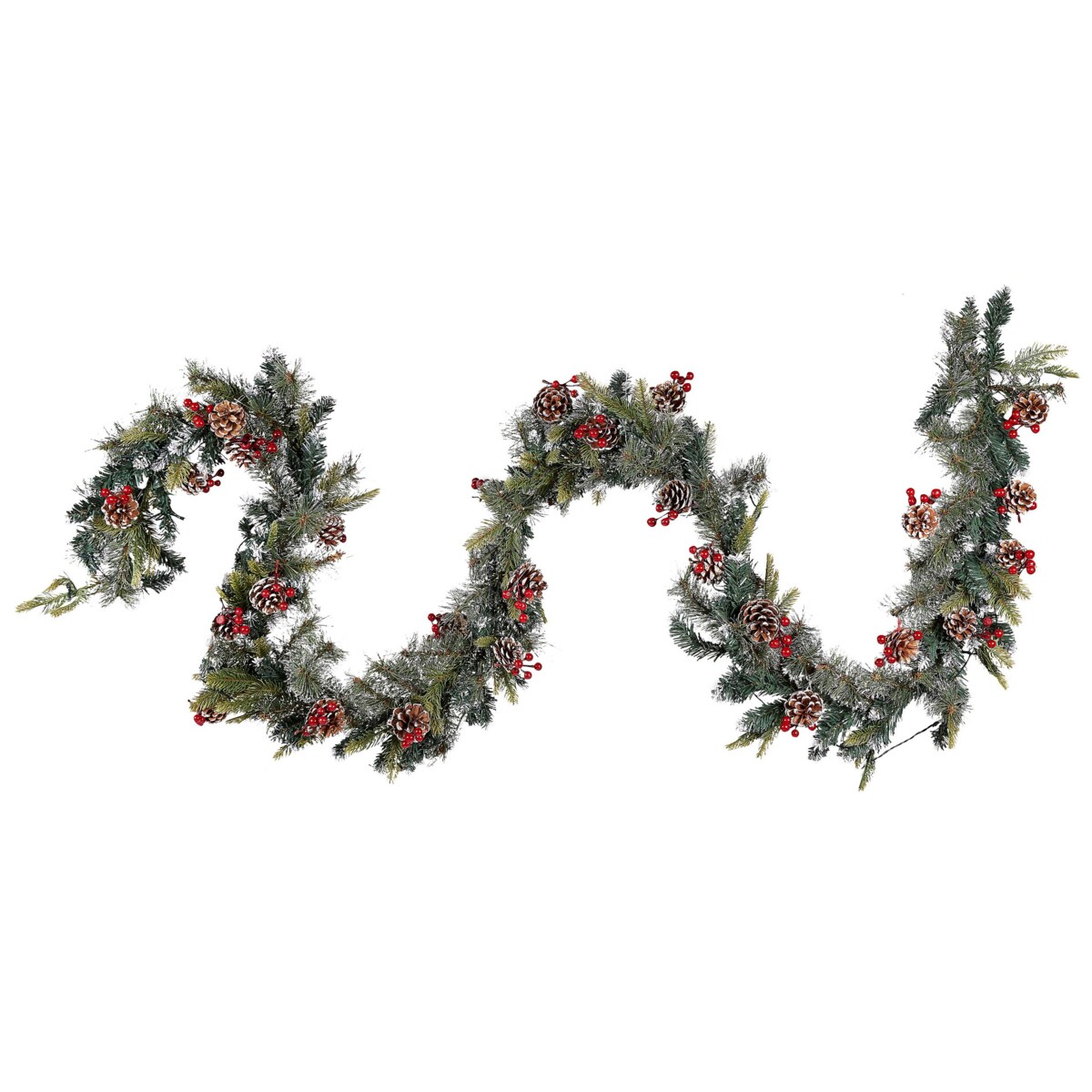 Ośnieżona świąteczna girlanda LED 270 cm zielona PAIMIO