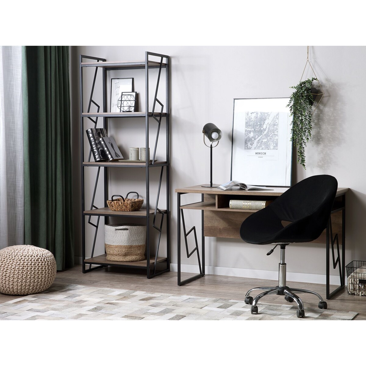 Regał 5 półek ciemne drewno FORRES