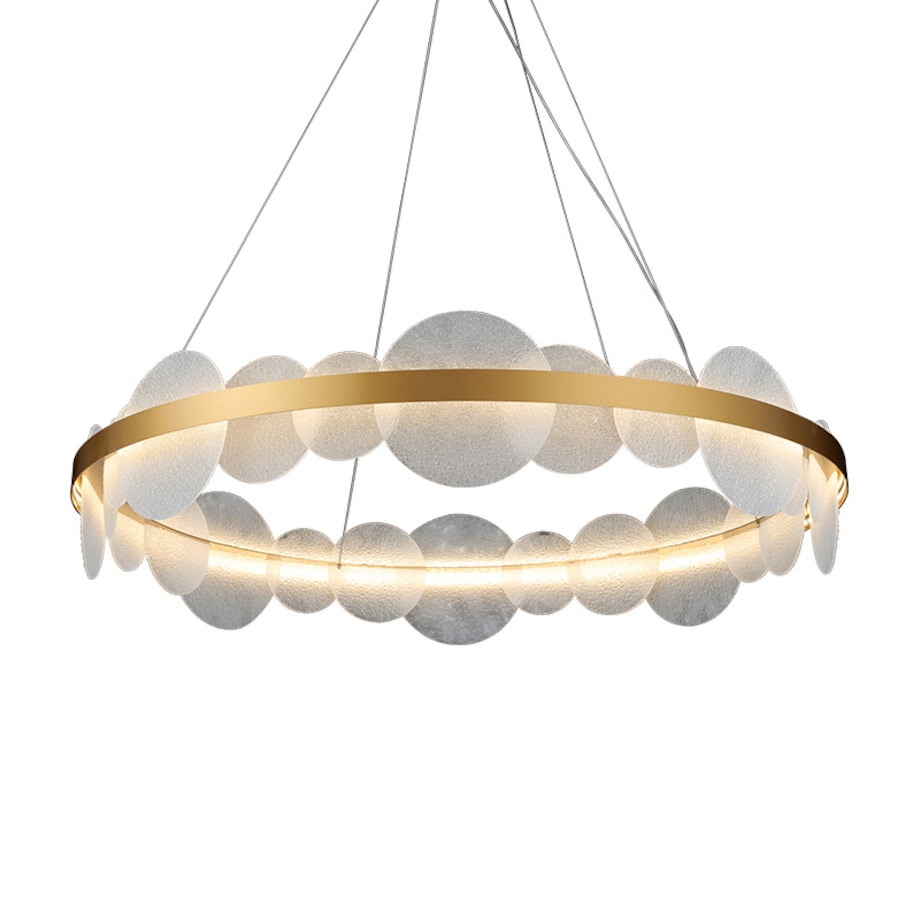 Lampa Wisząca Nube 75W LED Mosiądz Biały 60 cm