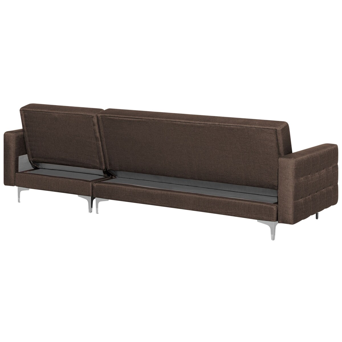 Narożnik rozkładany 4-osobowy z otomaną lewostronny brązowy ABERDEEN