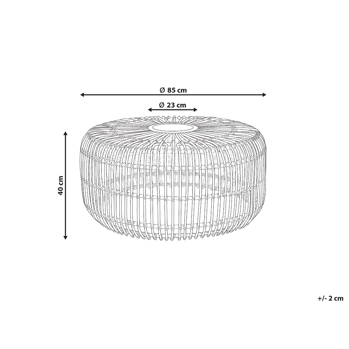 Stolik kawowy ogrodowy RANDAZZO 85 cm 85 cm Rattan Jasnobrązowy
