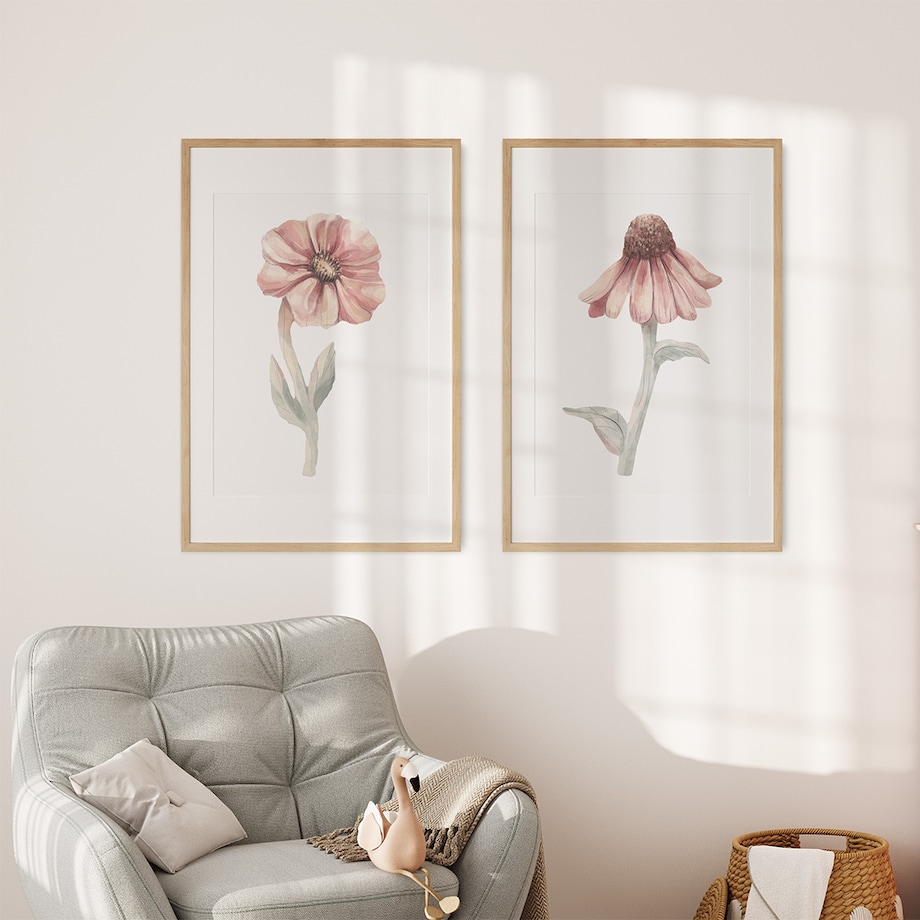 2 x plakat dla dzieci | kwiaty zestaw 1 20x30