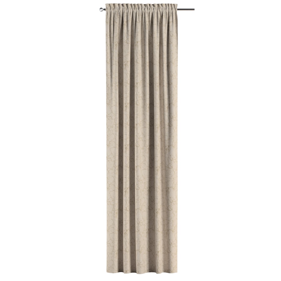 Zasłona na kanale z grzywką 1 szt. 130x245 marmurkowy złoty wzór na tle ecru