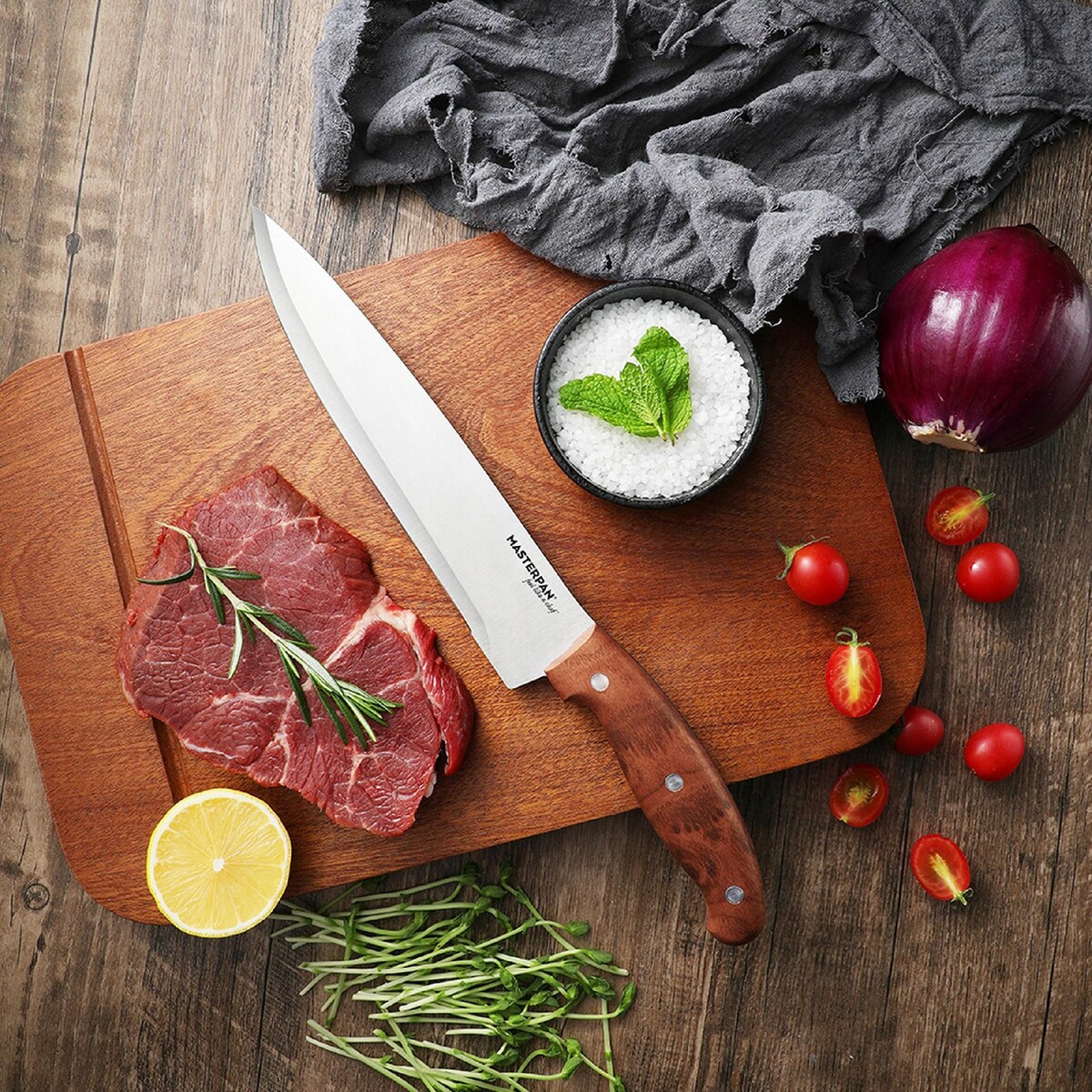 Zestaw Komplet Noży Kuchennych Torba Etui 9 El. Ostrzałka Widelec