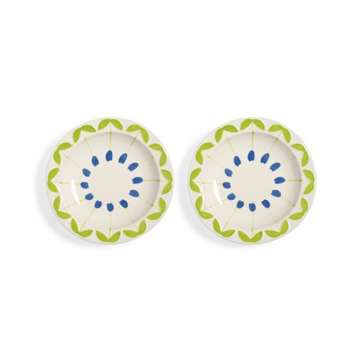 &k Amsterdam - Głębokie talerze z porcelany Folk 2szt., blue