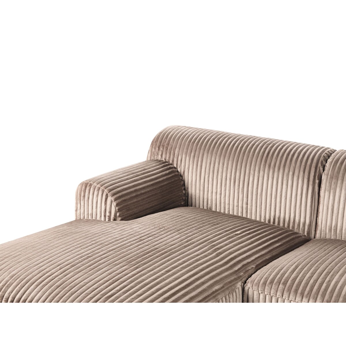 Narożnik prawostronny sztruksowy jasnobrązowy STENUM