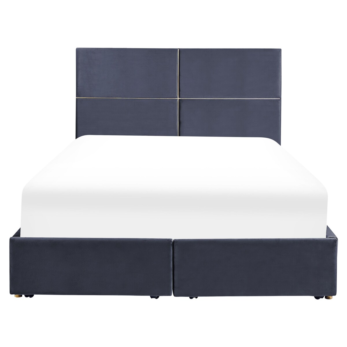 Łóżko welurowe z pojemnikiem 140 x 200 cm czarne VERNOYES