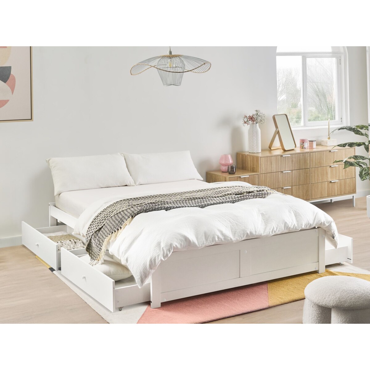 Łóżko z szufladami bez zagłówka BRUX 180 x 200 cm