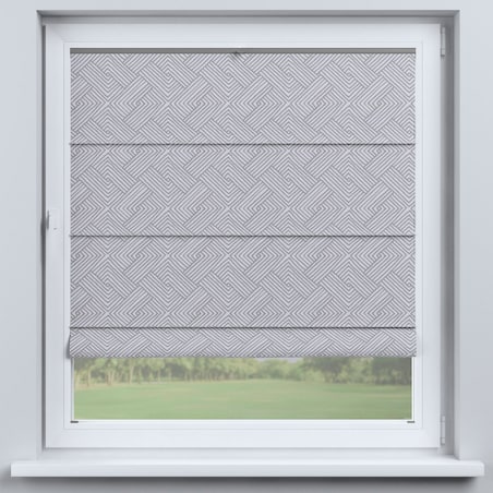 Roleta plisowana rzymska Sycylia, szare wzory geometryczne, Sunny