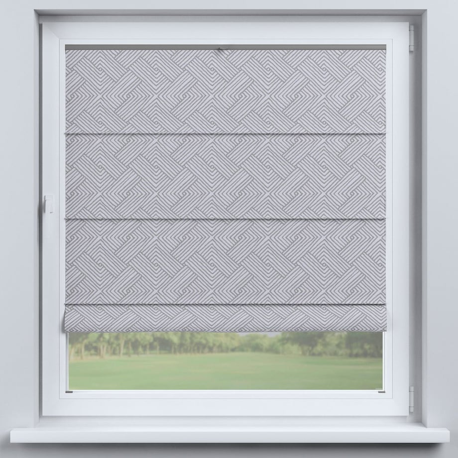 Roleta plisowana rzymska Sycylia, szare wzory geometryczne, Sunny