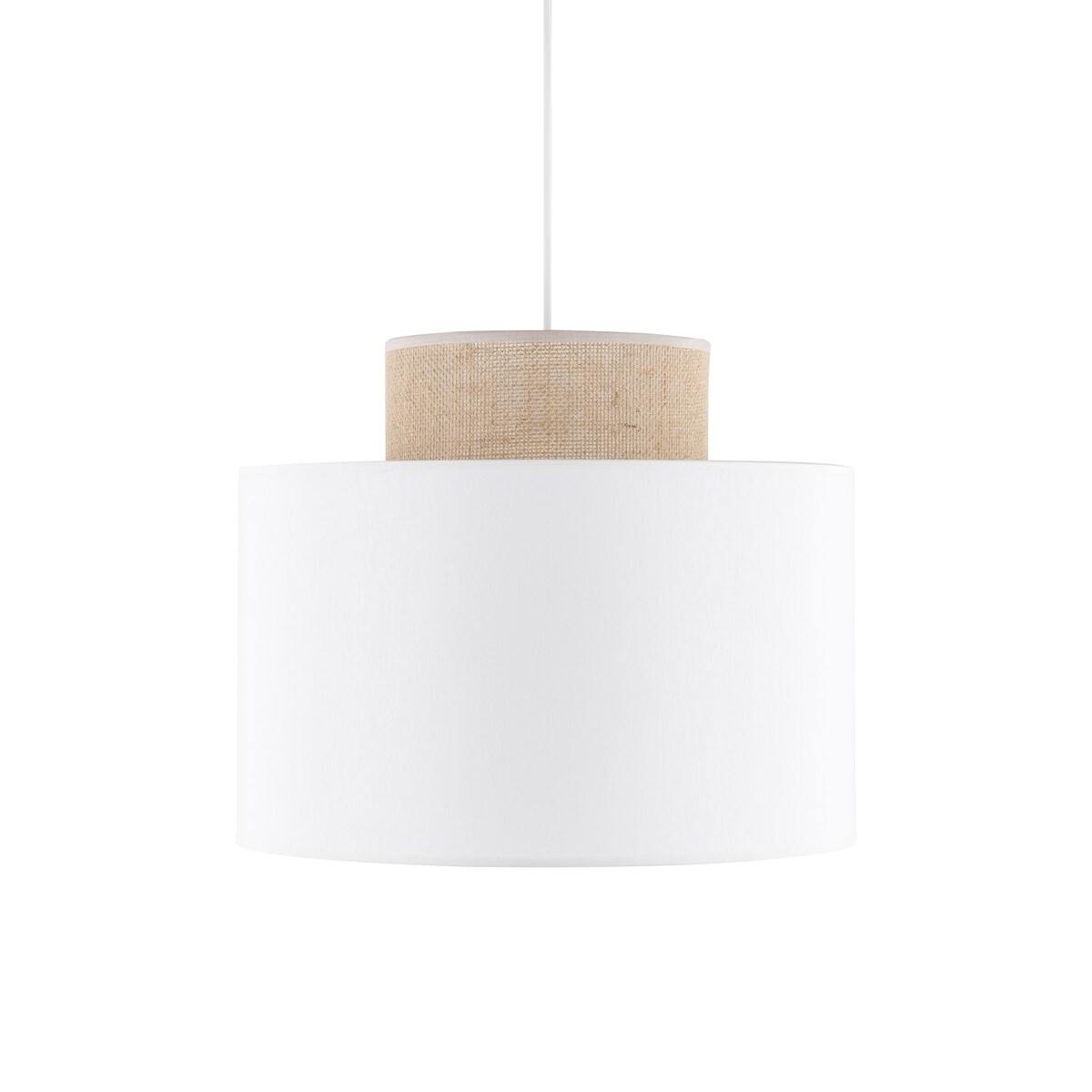 Lampa wisząca TK Lighting DUO White Juta 1856 biała z jutą E27 regulowana wysokość 170 cm nowoczesna do salonu i jadalni
