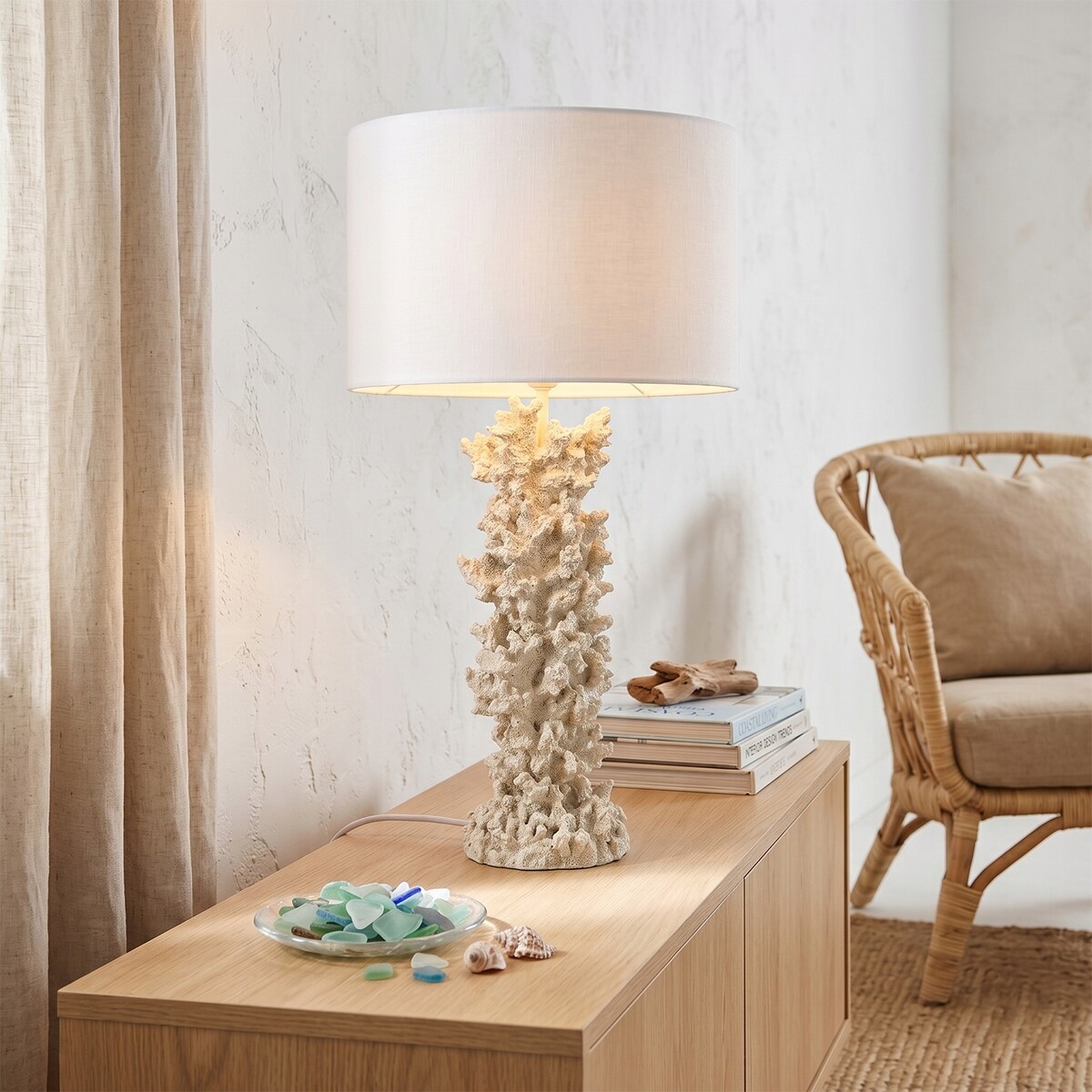 LAMPA STOŁOWA BIURKOWA NOCNA RAFA KORALOWA E27 DEKORACJA OZDOBA DO DOMU