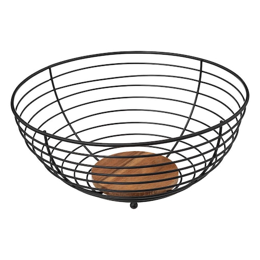 Metalowy kosz na owoce, czarny, Ø 28 cm