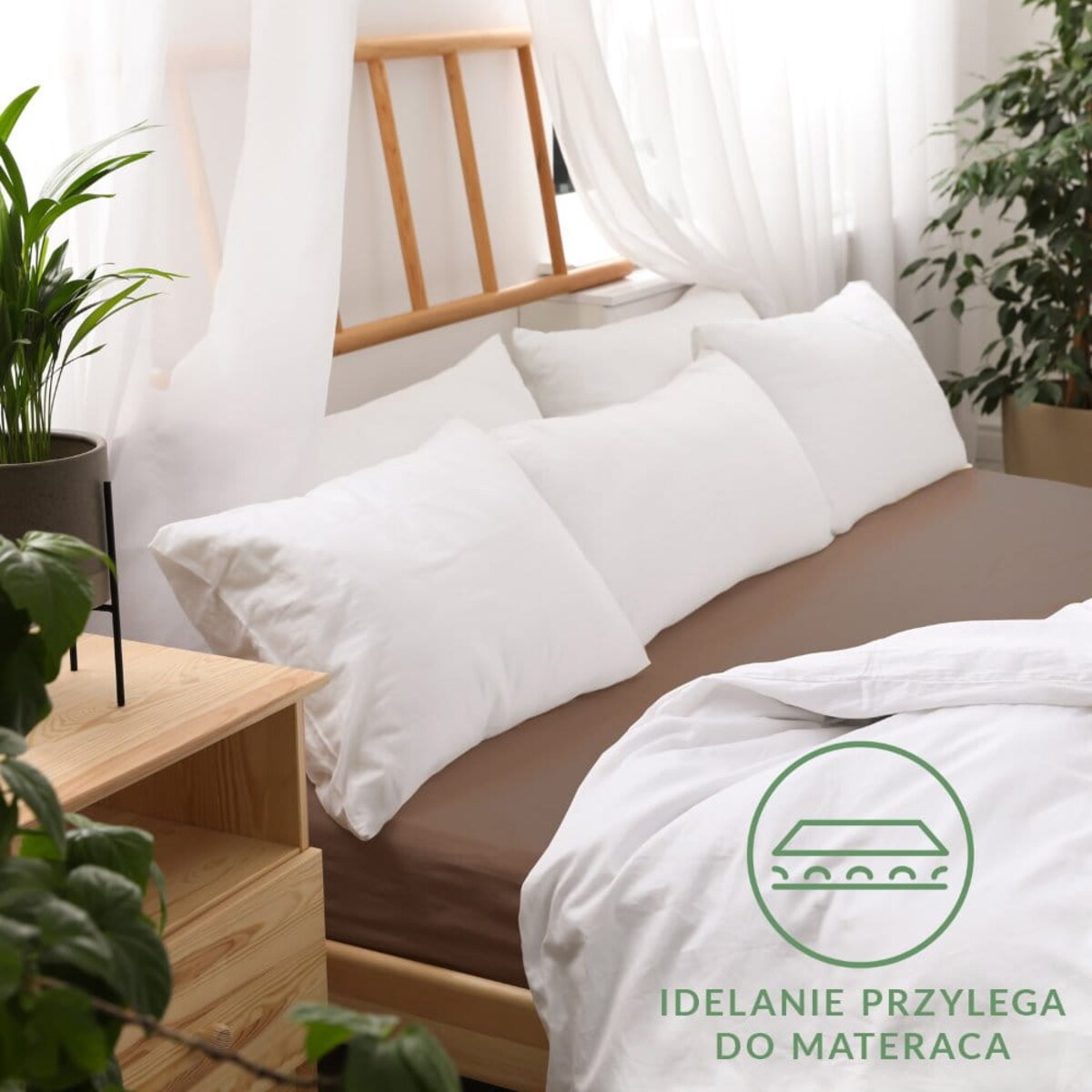 Prześcieradło jersey z gumką 200x220 kolor Czekolada