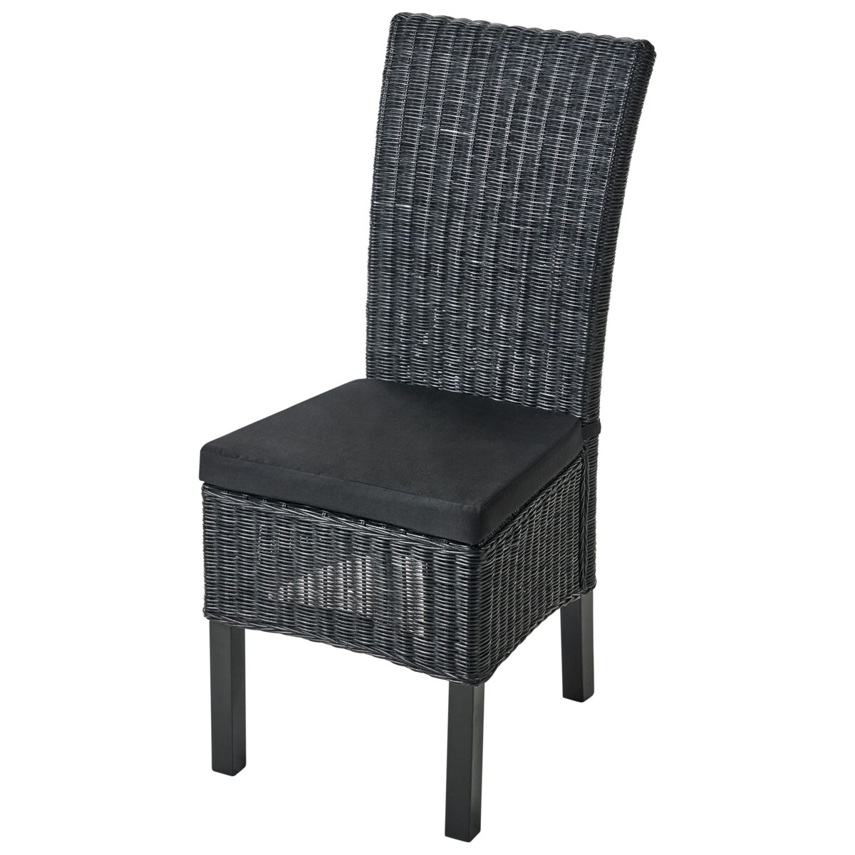 Zestaw 2 krzeseł do jadalni ANDES Rattan Czarny