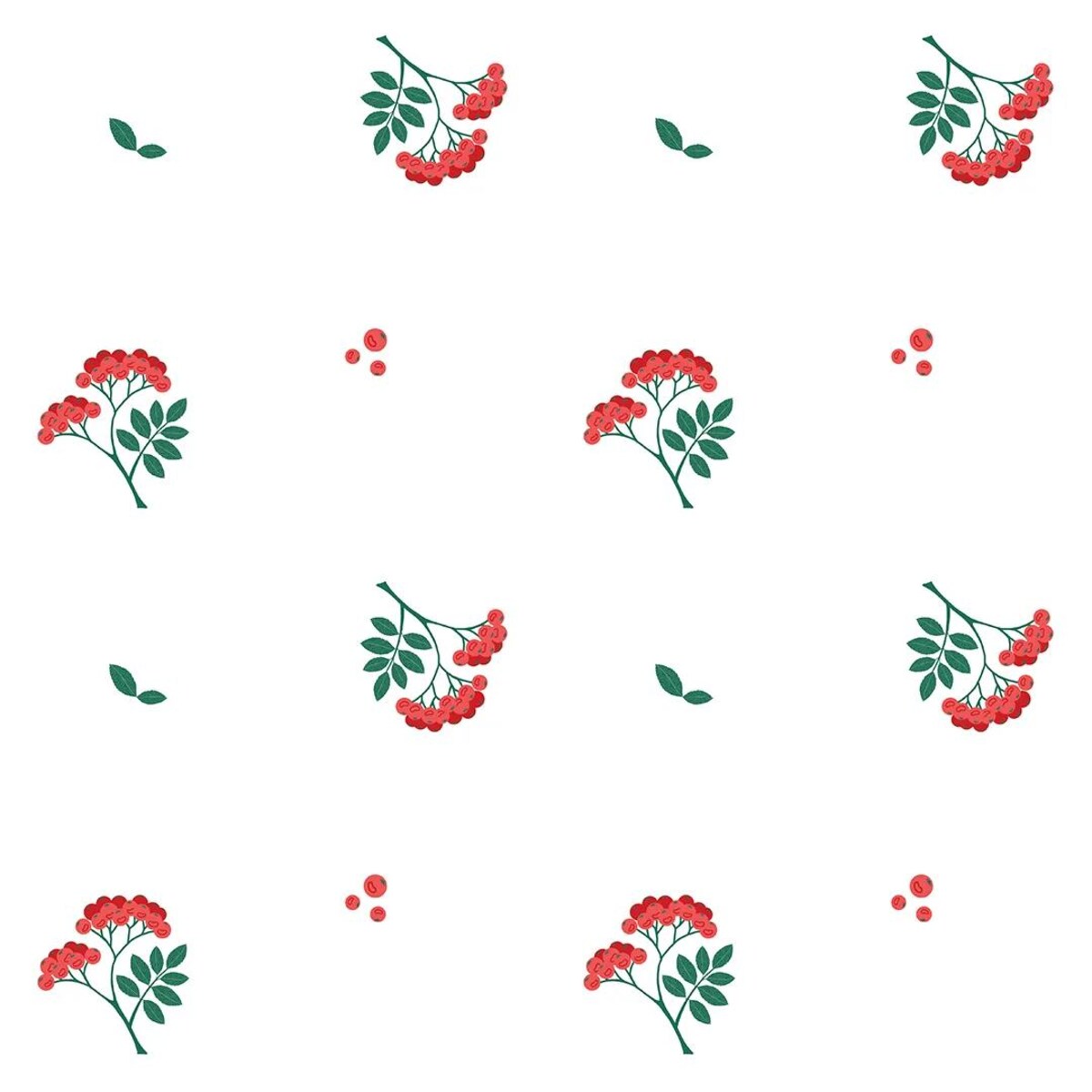 Poduszka świąteczna na krzesło - jarzębinowe gałązki