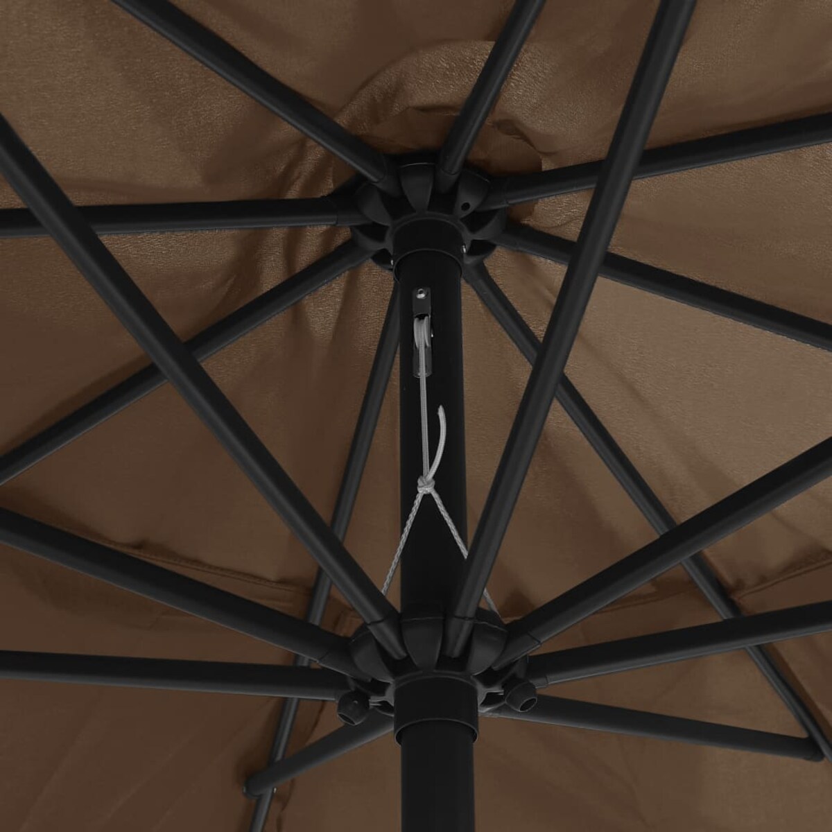 vidaXL Parasol ogrodowy na metalowym słupku, 390 cm, taupe
