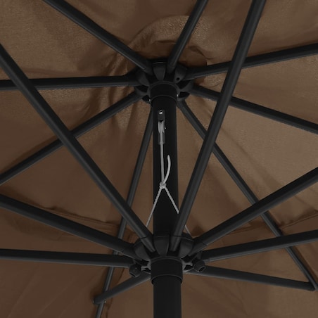 vidaXL Parasol ogrodowy na metalowym słupku, 390 cm, taupe