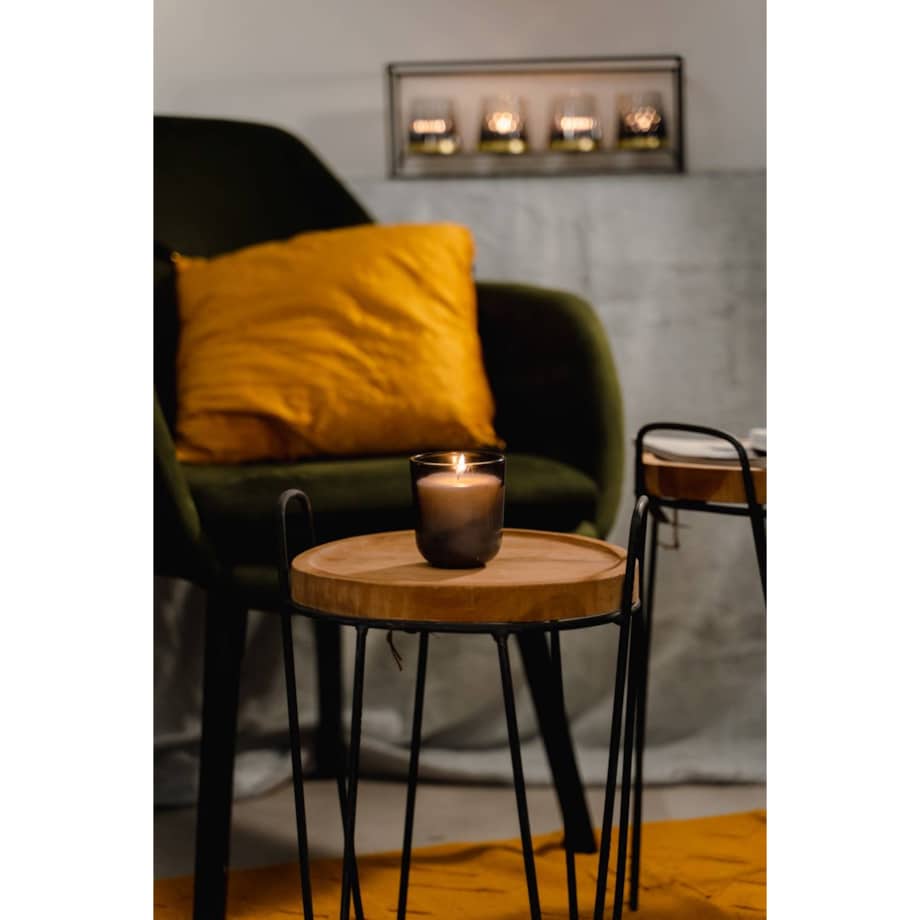 Stoliki kawowe z drewna tekowego, 2 sztuki, metalowy stelaż