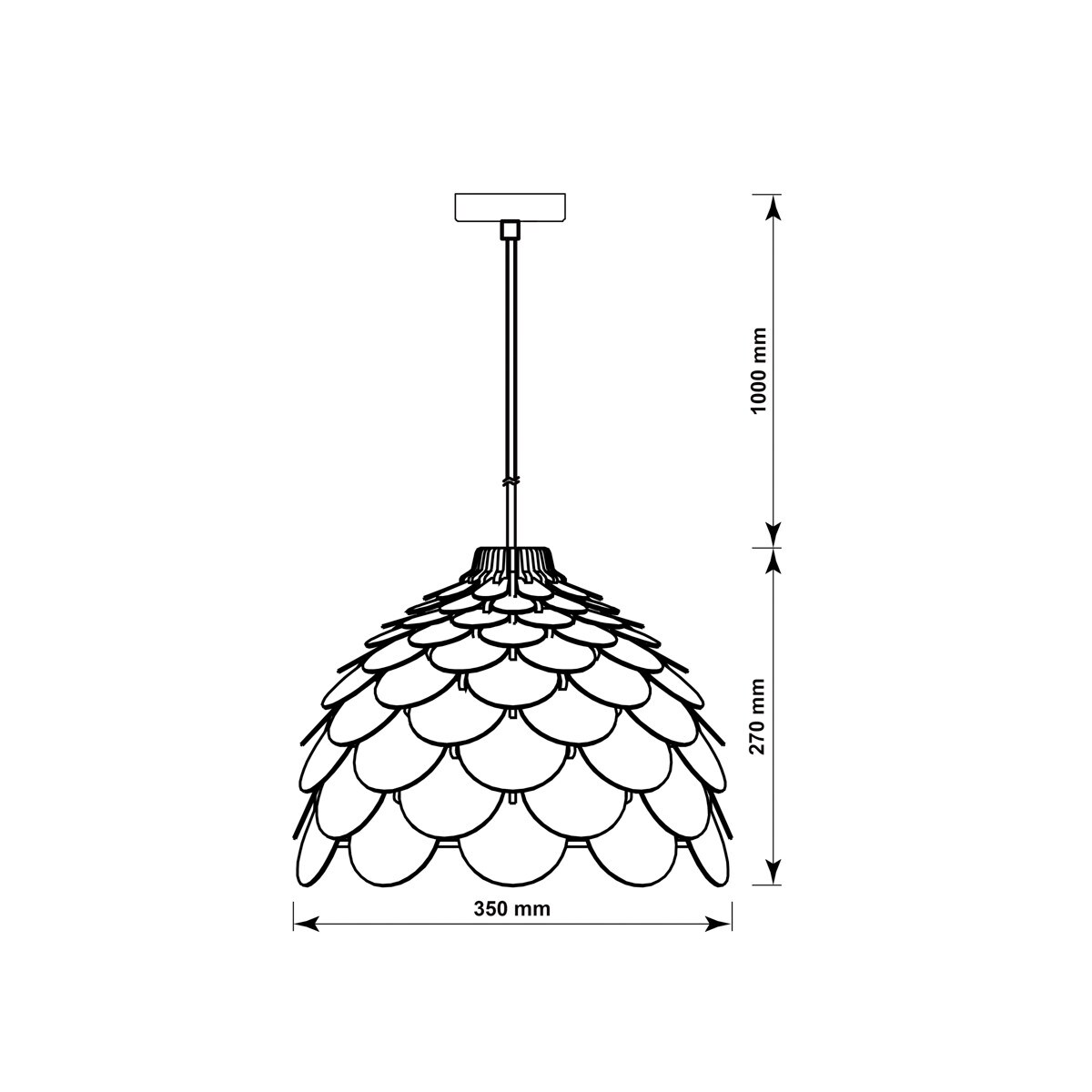LAMPA wisząca BURGO LP-101335/1P S Light Prestige drewniana ekologiczna ananas