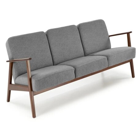 Sofa MILANO 3S szara/orzech trzyosobowa