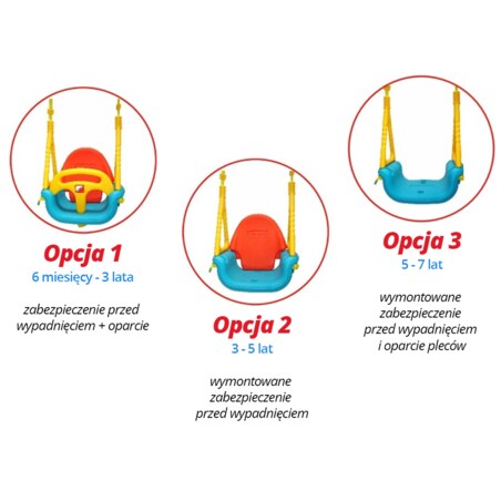 Huśtawka dla dzieci ogrodowa domowa modułowa 3w1 Ricokids