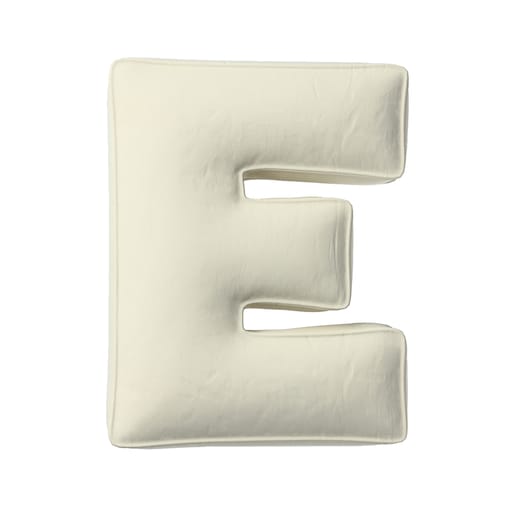 Poduszka literka E, śmietankowa biel, 30x40cm, Posh Velvet