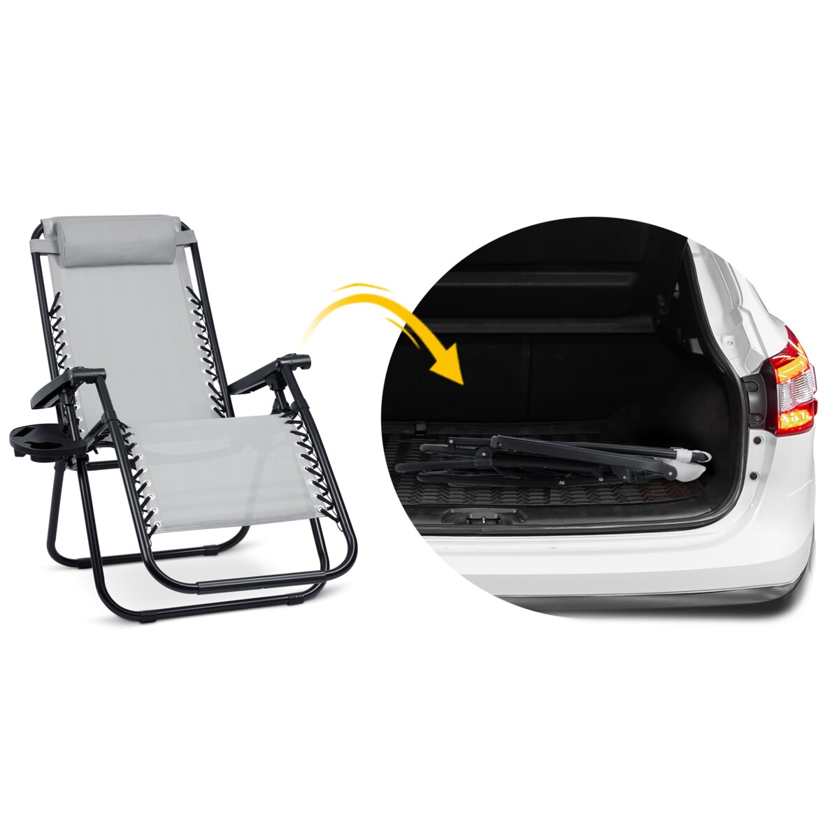 Leżak ogrodowy plażowy składany szary Sofotel ChillWell