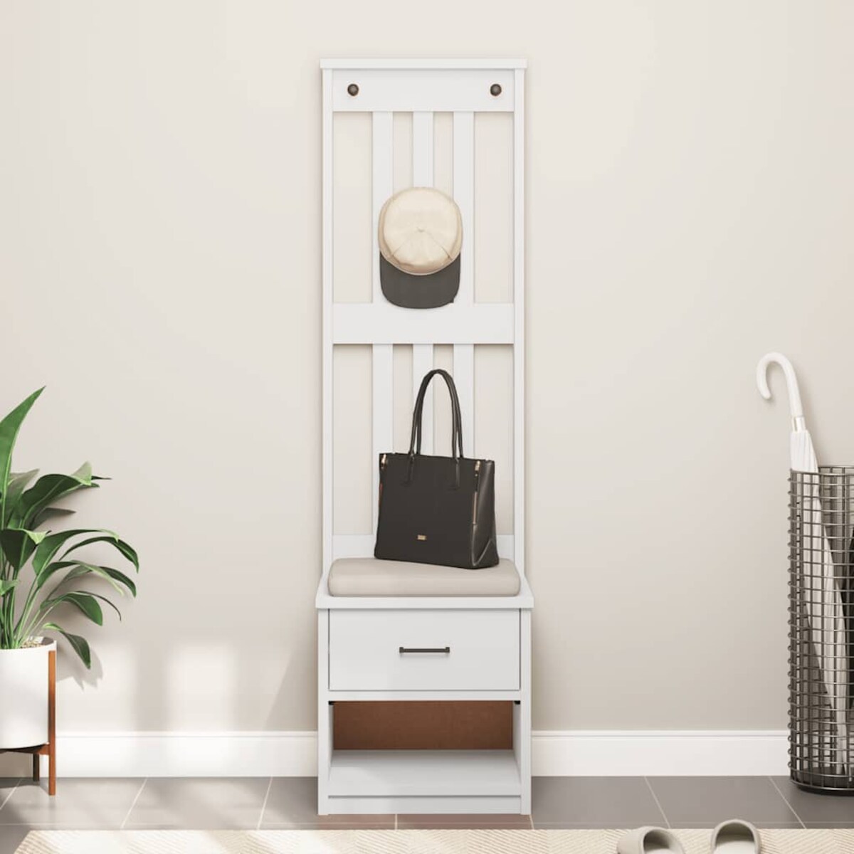 vidaXL Drzewko ogrodowe „SANDNES” białe lite drewno sosnowe