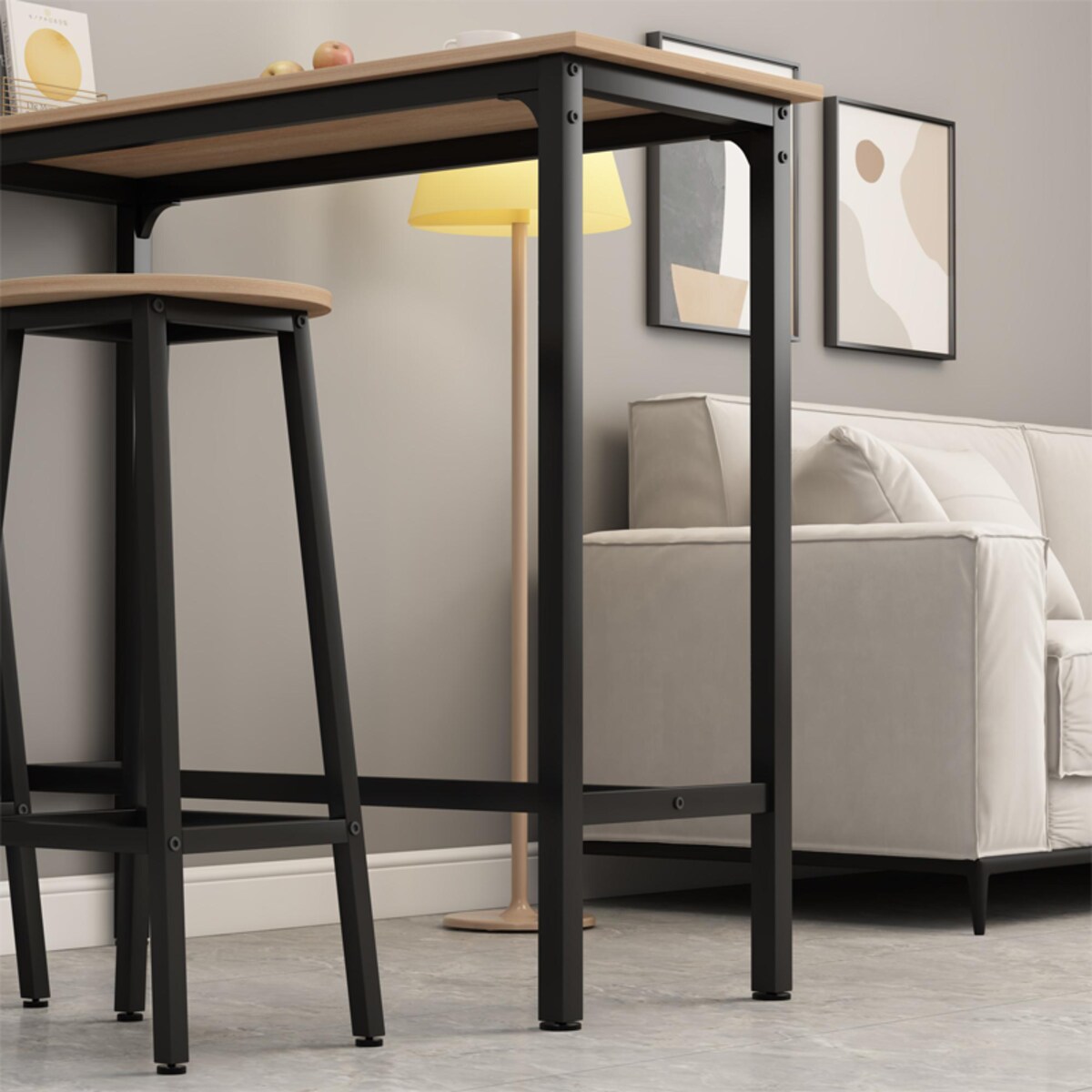 Zestaw barowy stół kuchenny + 2 krzesła hoker nowoczesny industrialny loft 100 cm