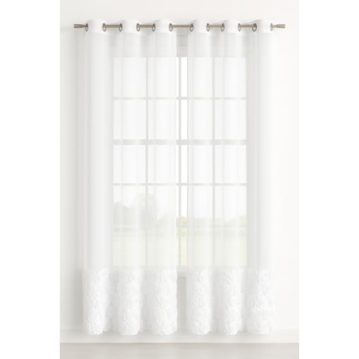 Firana z szyfonu Roses kwiaty 3D 400x140 cm | zdobiona aplikacją 3D w róże