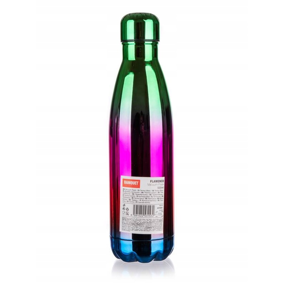 BUTELKA PODRÓŻNA TERMICZNA termos 500 ml TĘCZOWA na napoje kawę prezent