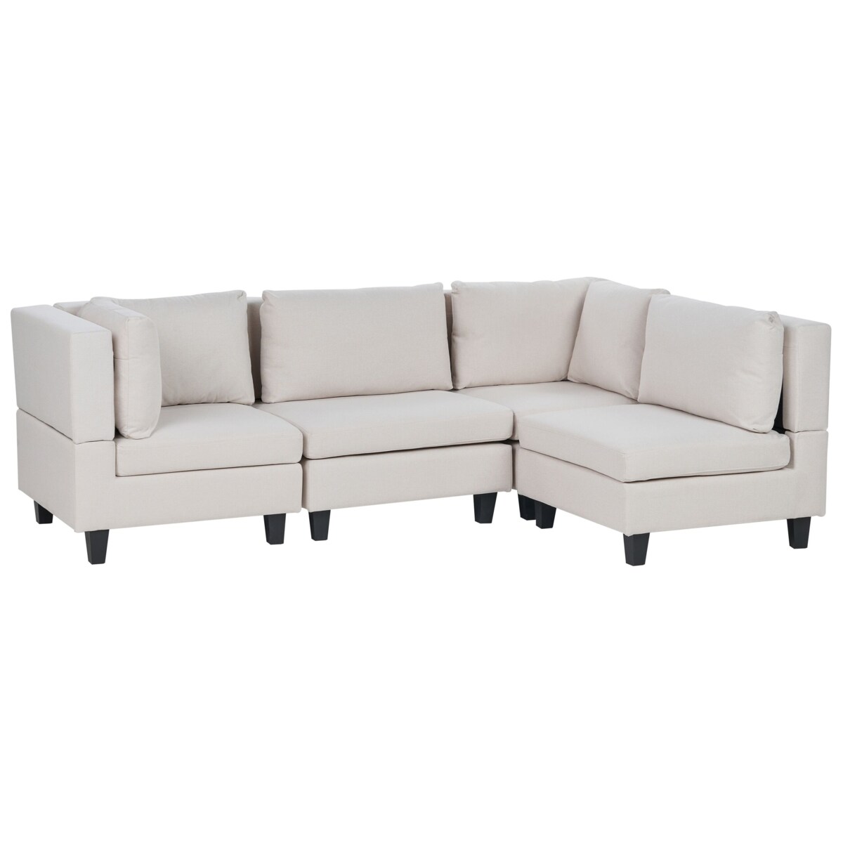 Tapicerowany lewostronny narożnik modułowy 4-osobowy jasnobeżowy UNSTAD