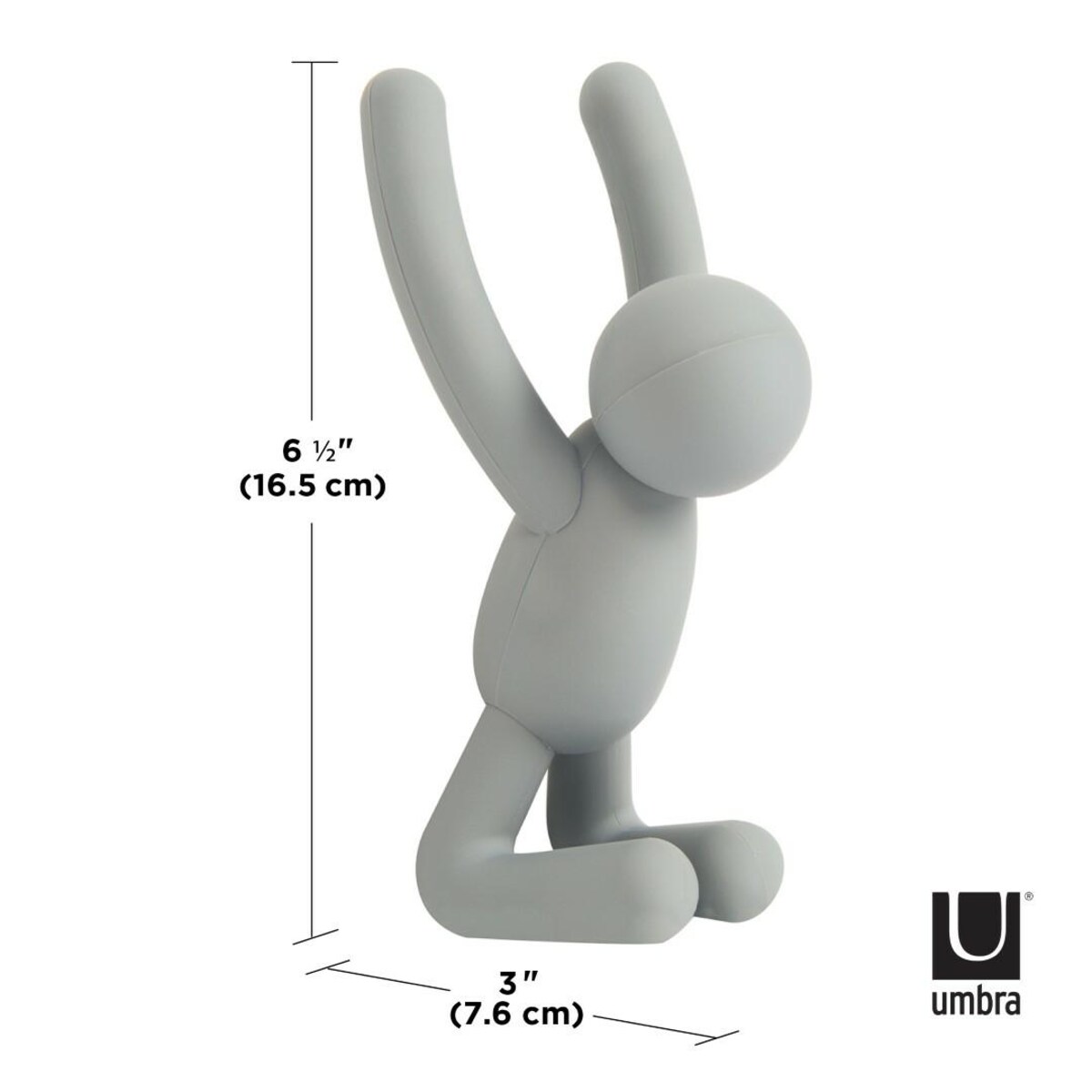 Wieszak ścienny szary Buddy, 7.5 x 16.8 x 7.6 cm, Umbra
